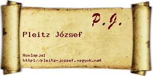 Pleitz József névjegykártya